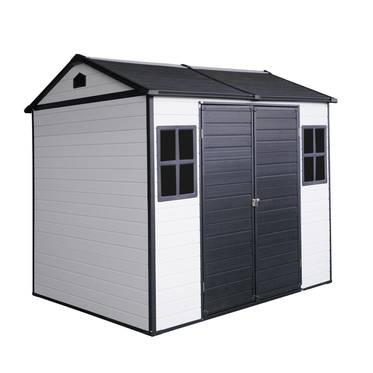 Resin Outdoor Storage Shed Garden Building Double Door Waterproof Metal
