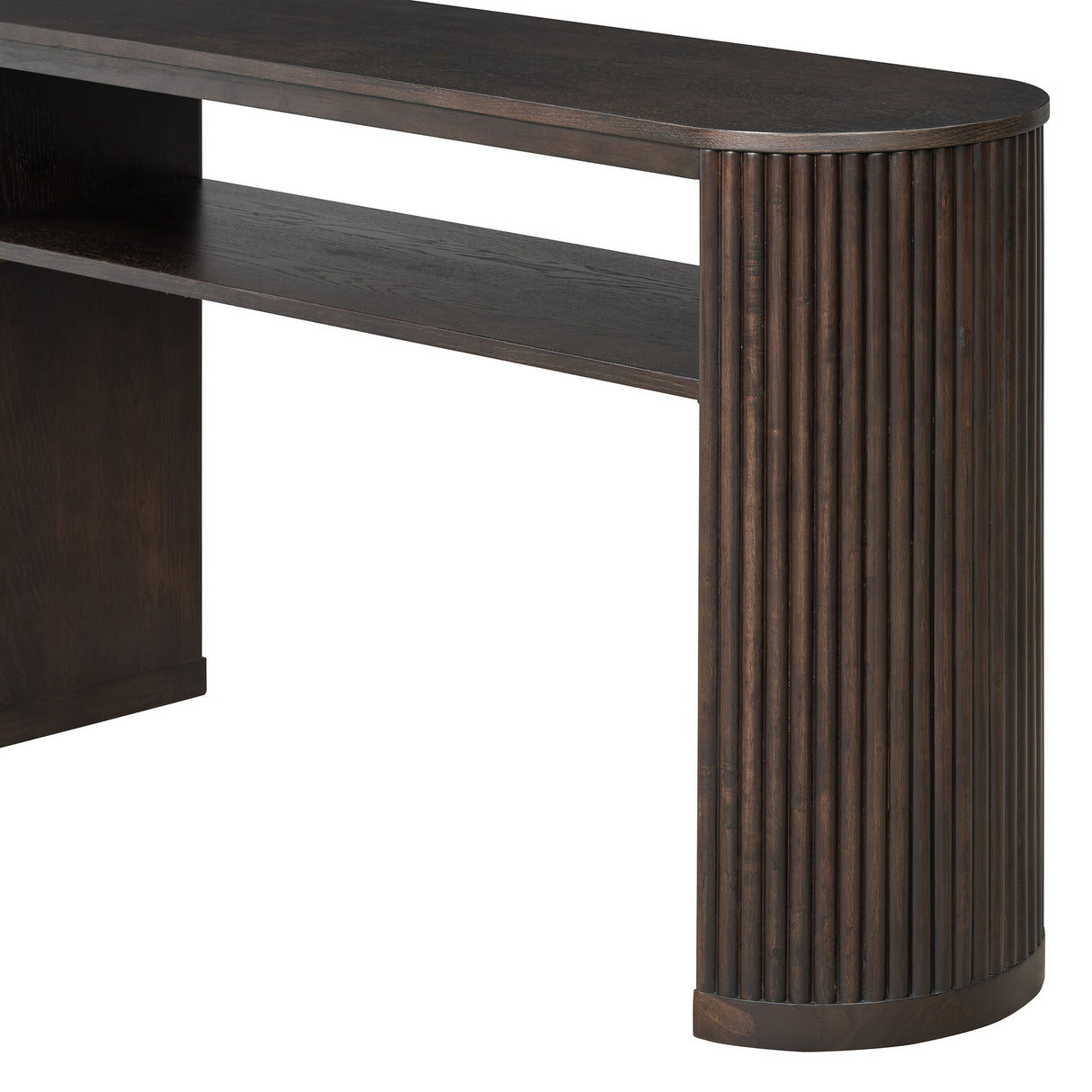 Console Table With Fluted Legs, Open Shelf