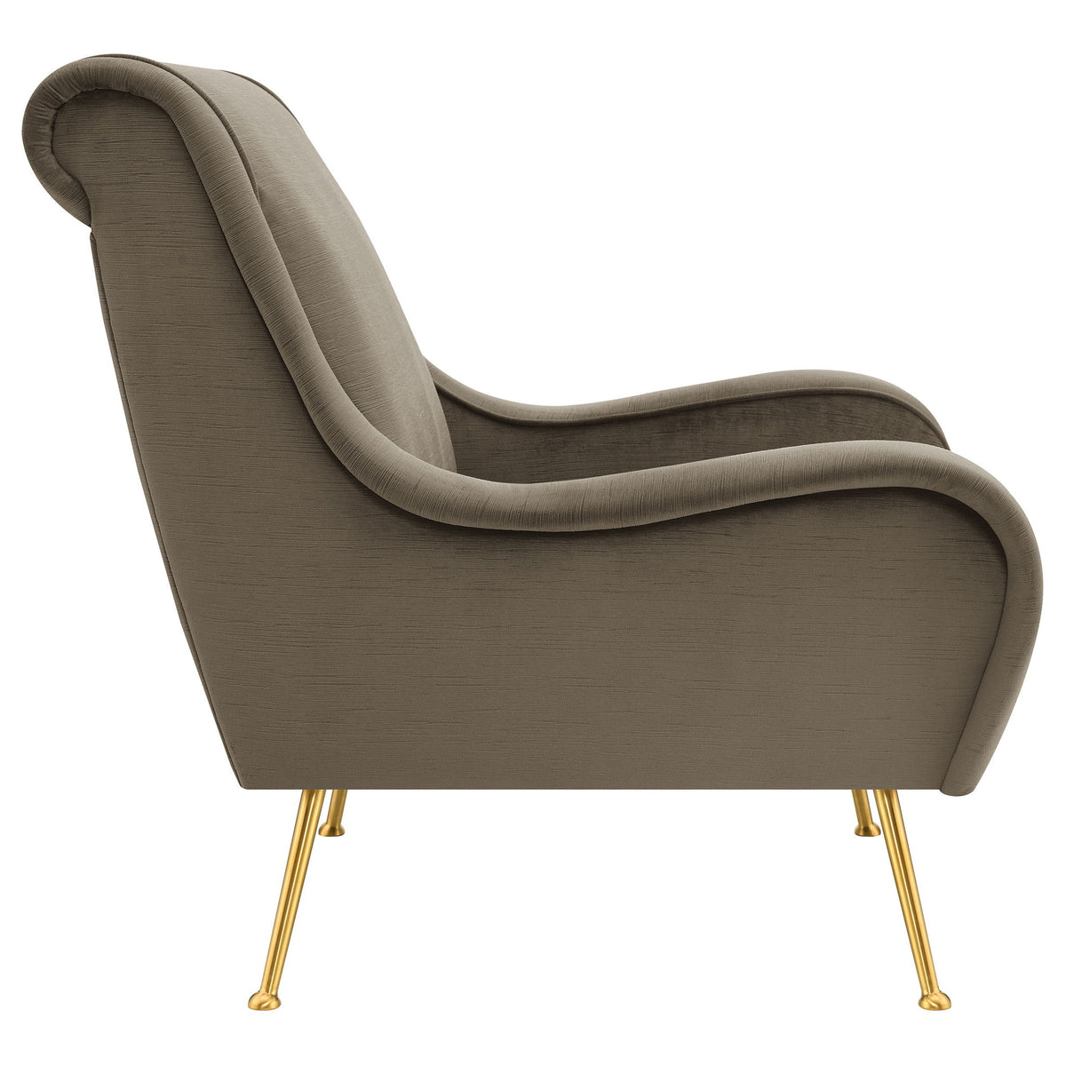 Lundy - Truffle Tight Cushion Accent Chair With Legs - Bronze Golden