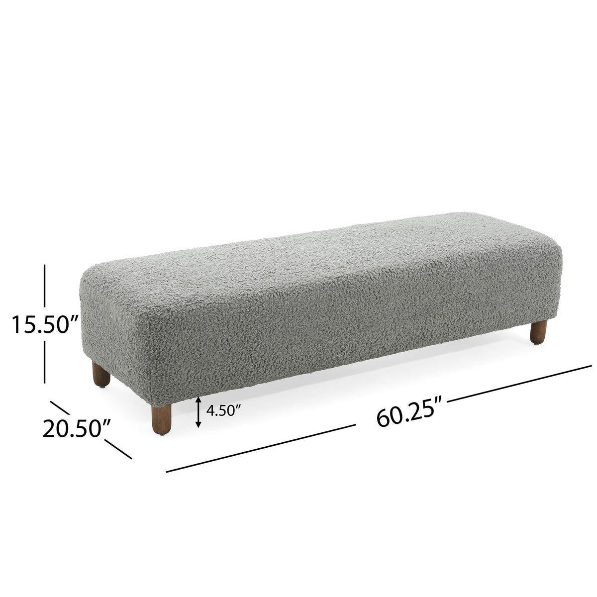 Contemporary Ottoman With Foam Cushion And Durable Upholstery