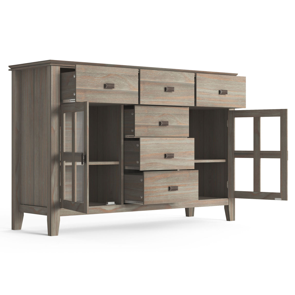 Sideboard Buffet Dining Room Cabinet Solid Wood Storage 54x36in