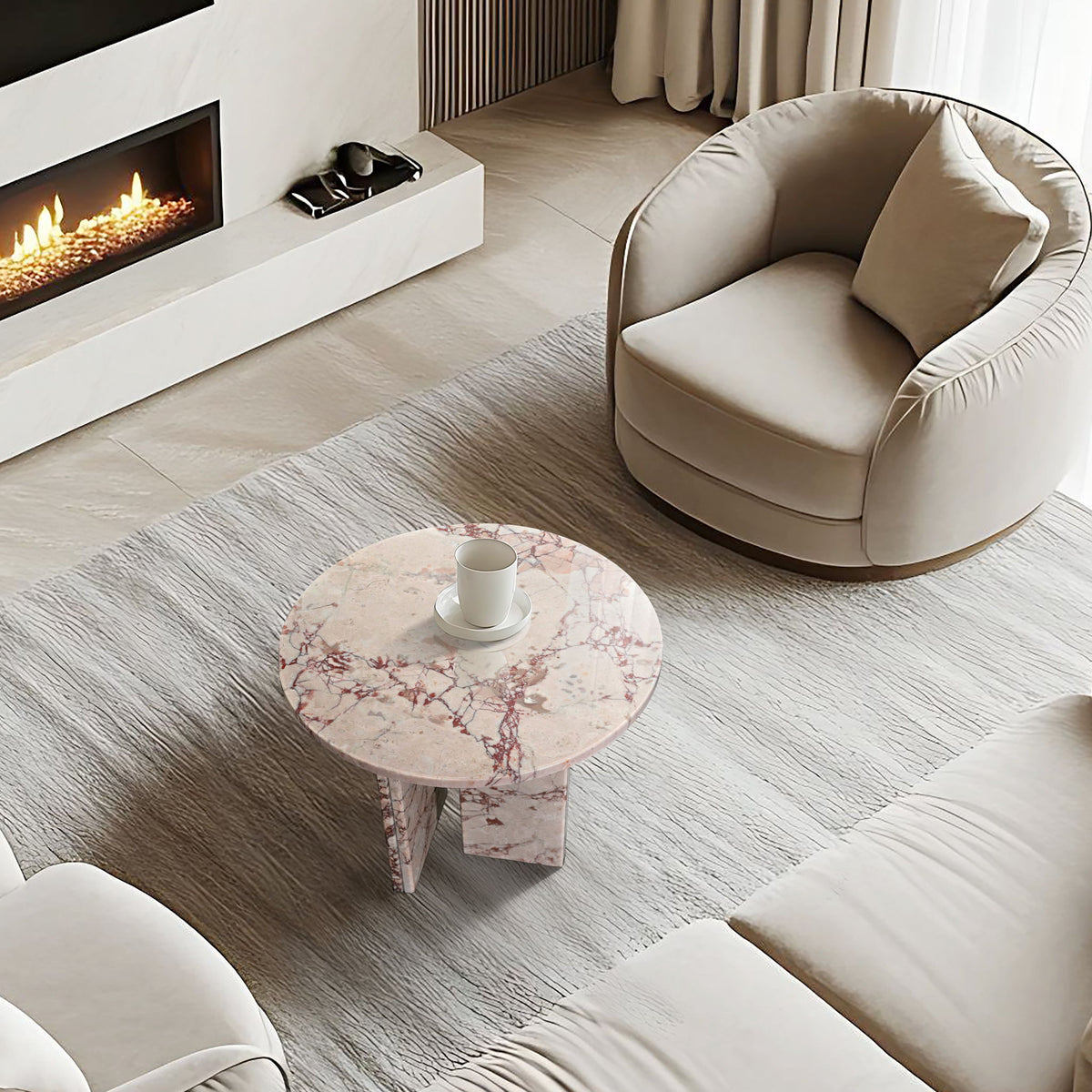 Luxury Coffee Table With Unique Veining, Unique Stone Design