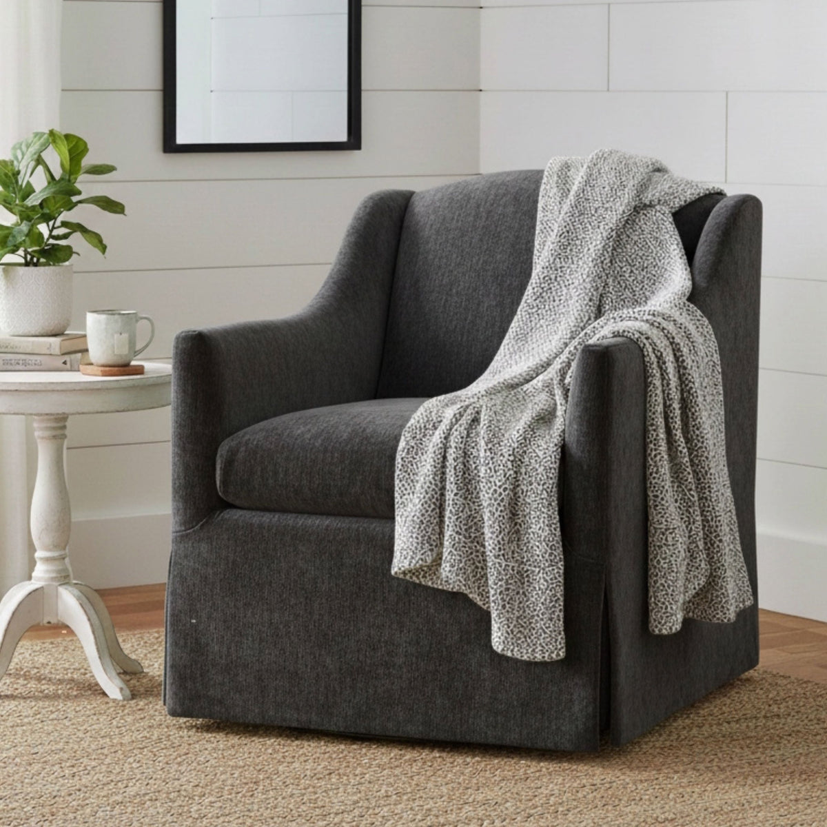 Luisa - Skirted Swivel Accent Chair