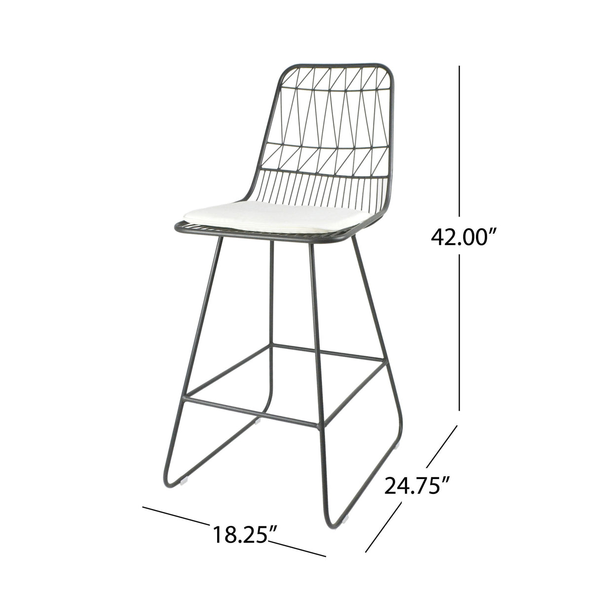 Yearning - Iron Counter Stool With Water Resistant Cushion