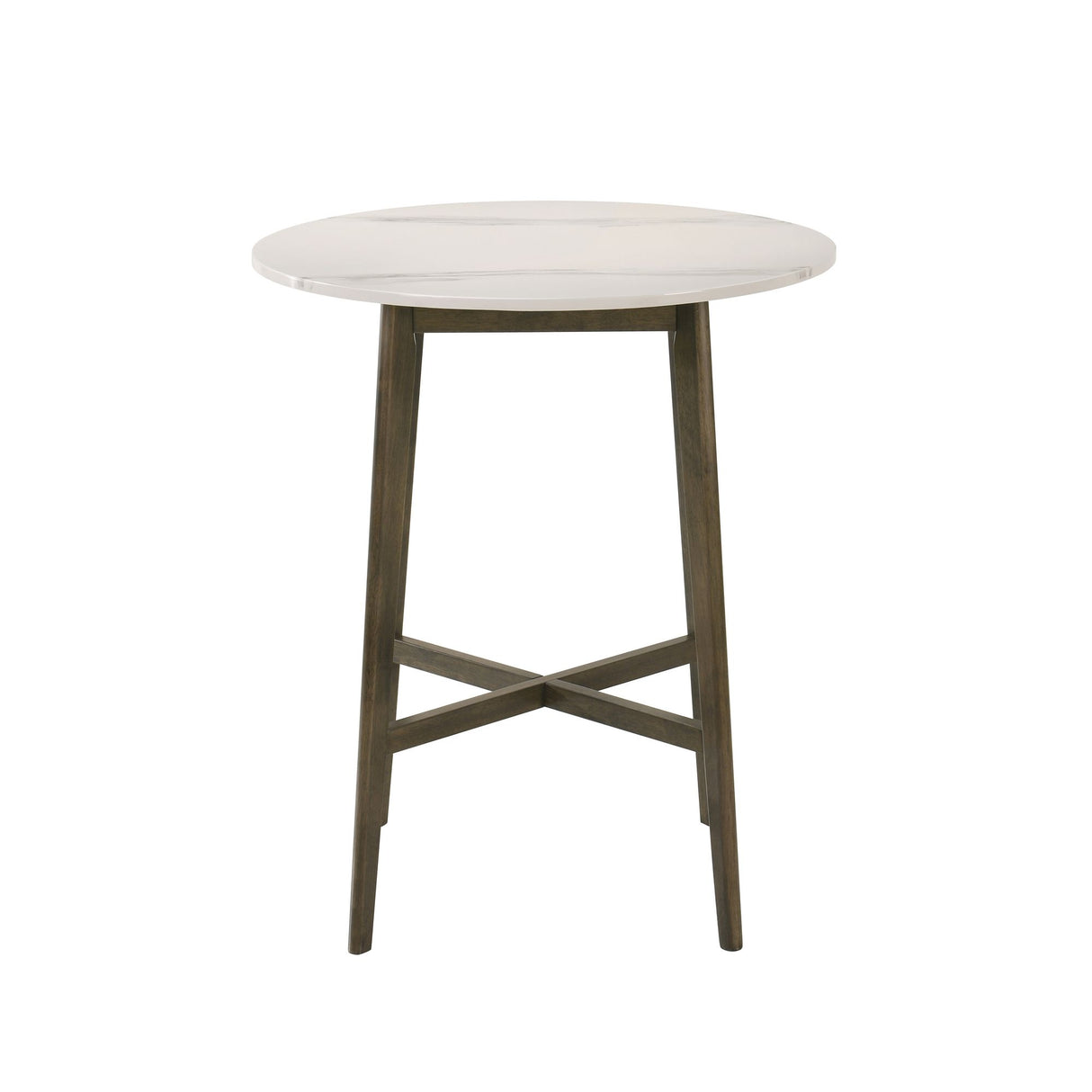 Jayla - 35.5" Marble Top Pub Table - Night Wenge / White