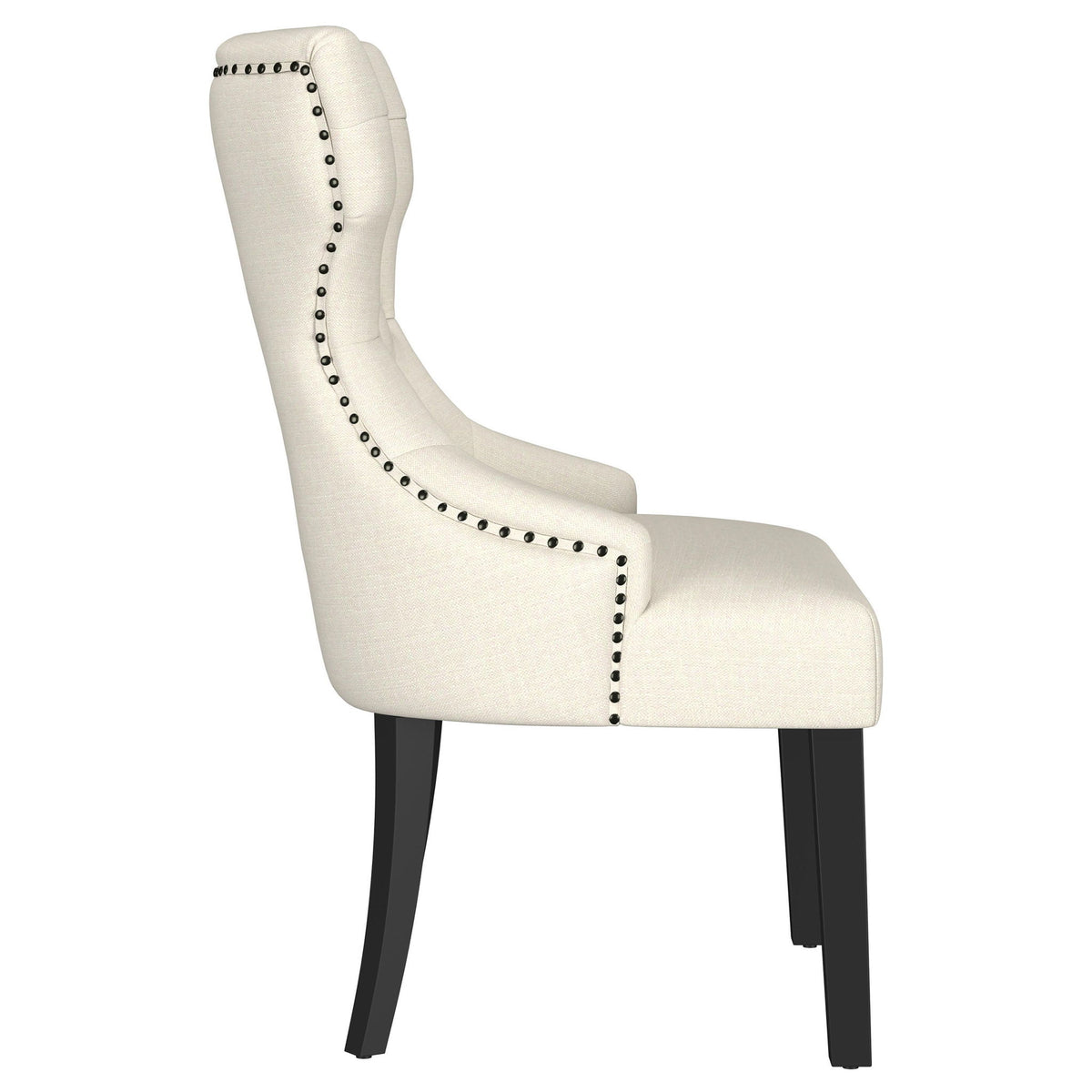 Gillian - Upholstered Dining Side Chair With Wingback Design - Beige / Black