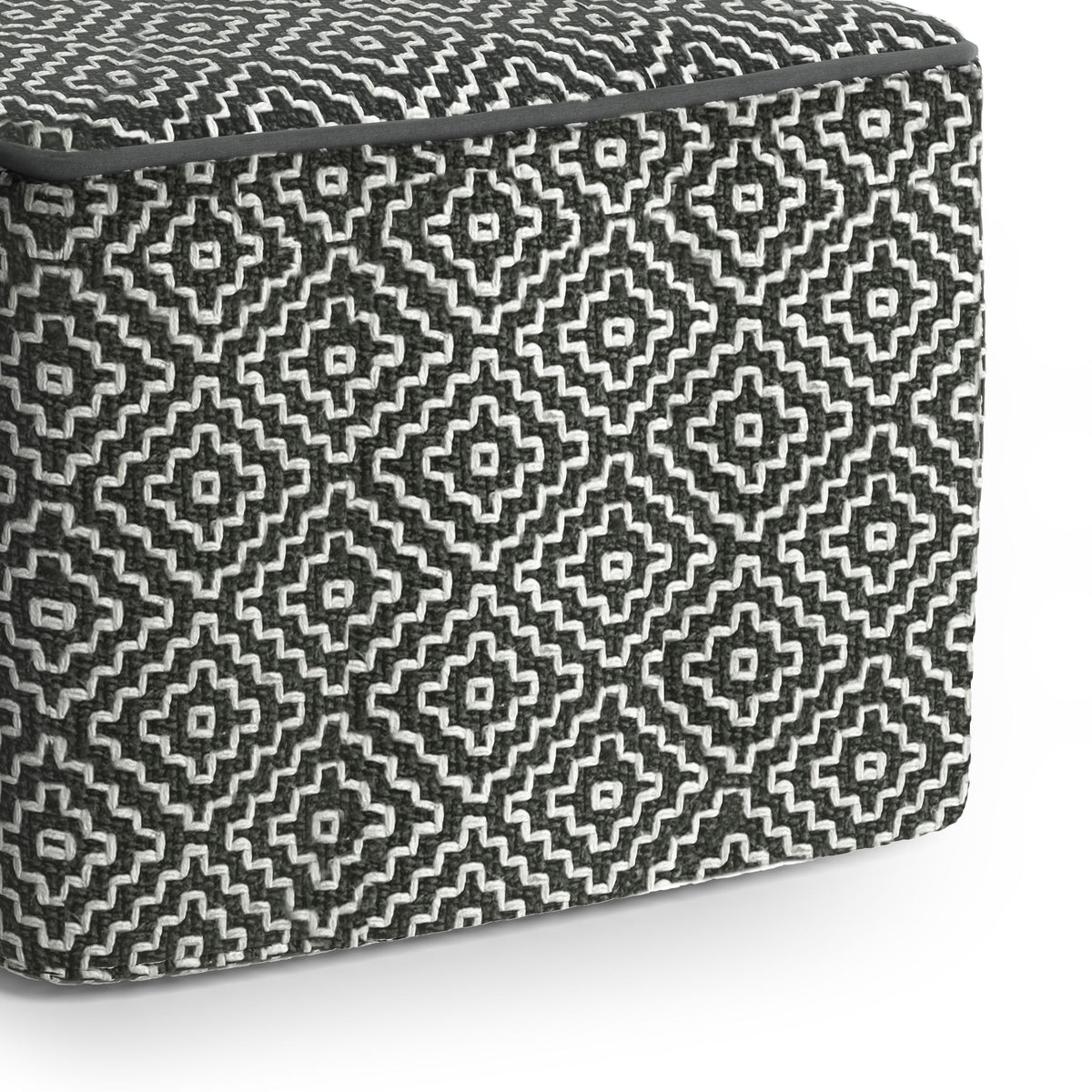 Briella - Square Woven Outdoor / Indoor Pouf - Gray