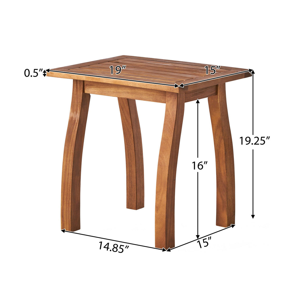 Kinesis - Outdoor Side Table With Slatted Top And Wood Frame