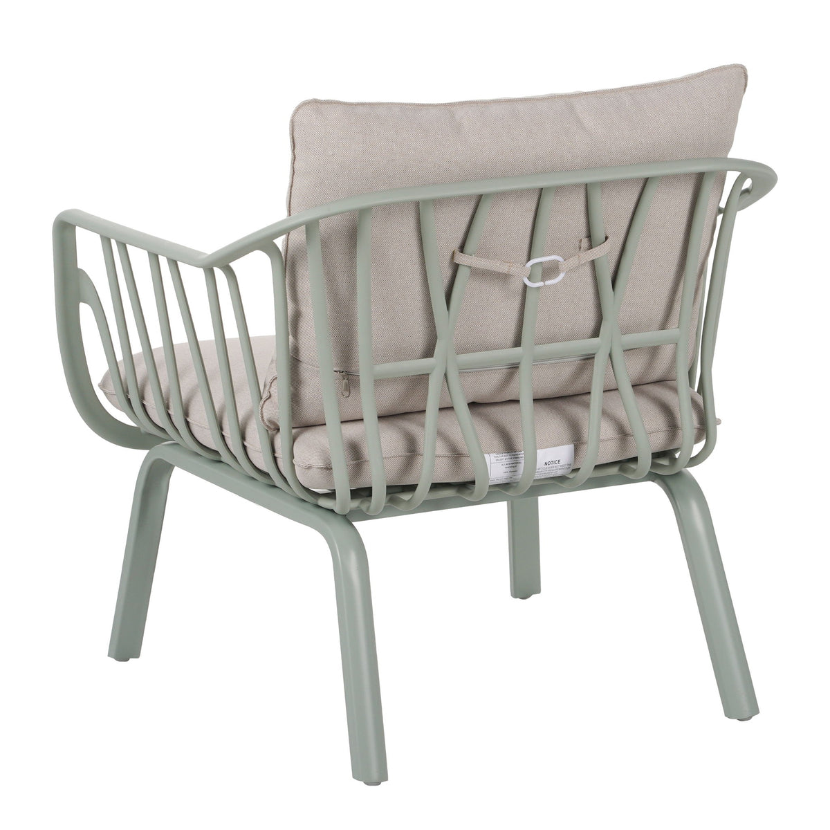 Huron - Outdoor Patio Club Chair (Set of 2) - Beige / Light Green