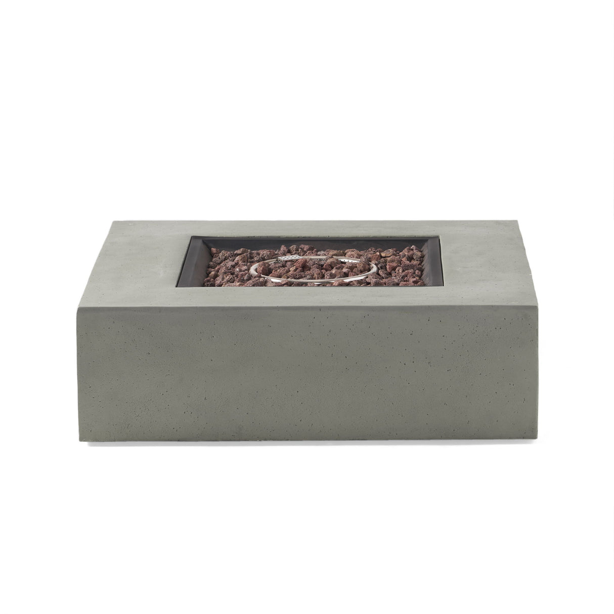 Square Fire Pit Table Outdoor Hearth 50000 BTU Propane Ceramic 40x40in