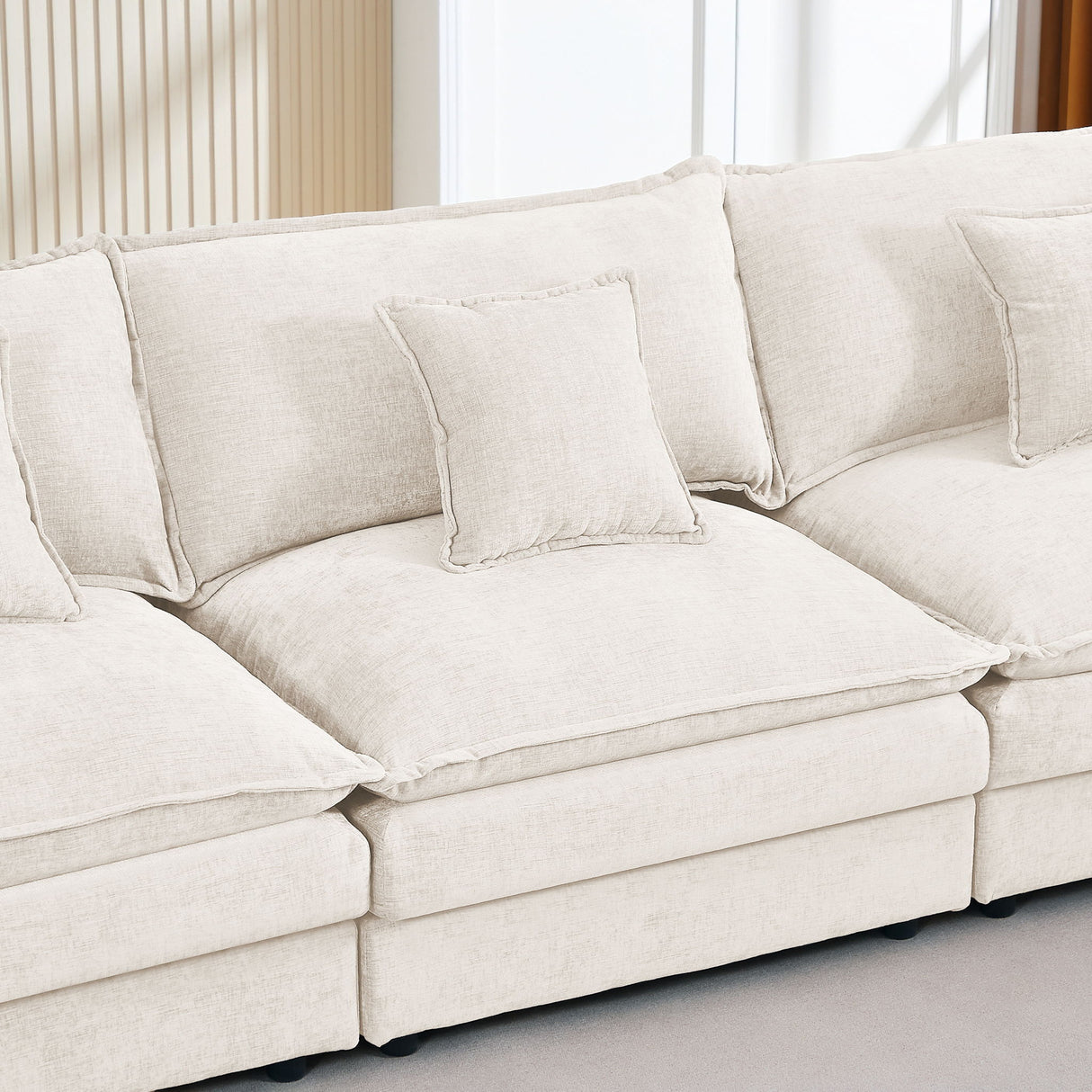Modular U Shaped Sectional Sofa, 4 Seater Comfy Cloud Couch