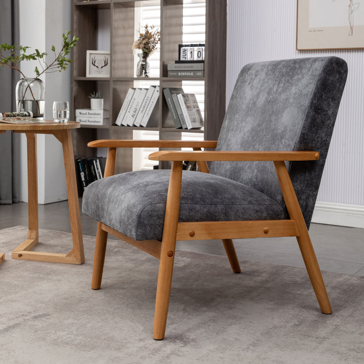 Wide Classic Mid-Century Modern Arm Chair