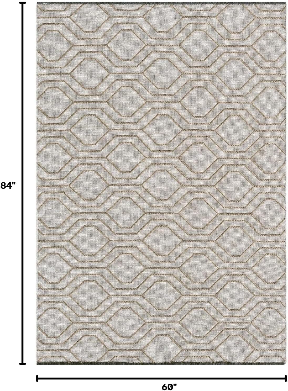 LUXE WEAVERS Moroccan Trellis Washable Area Rug Beige 5x7