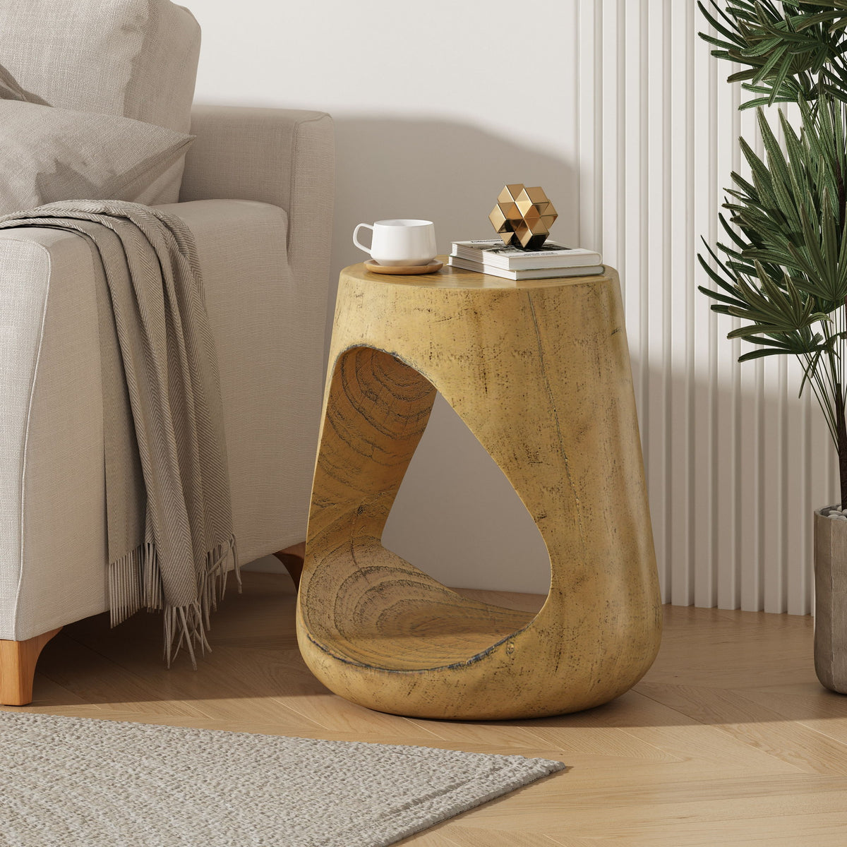 Hollow - Side Table, Durable And Weather Resistant