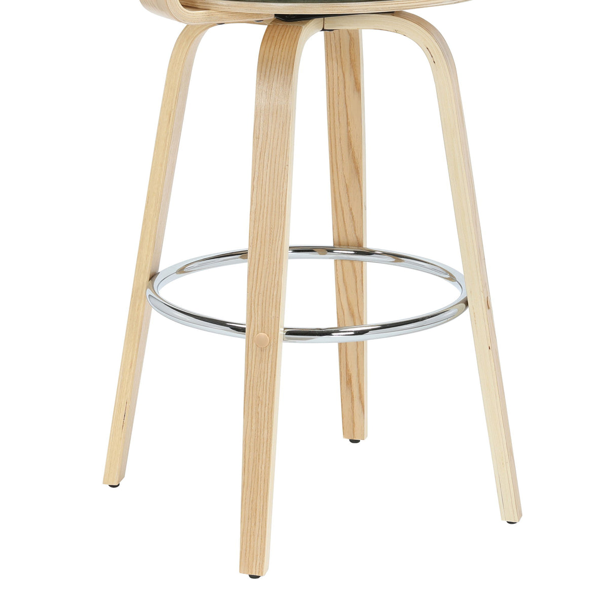 Daxton - Swivel Bar Height Round Back Wood Bar Stool With Faux Leather Seat