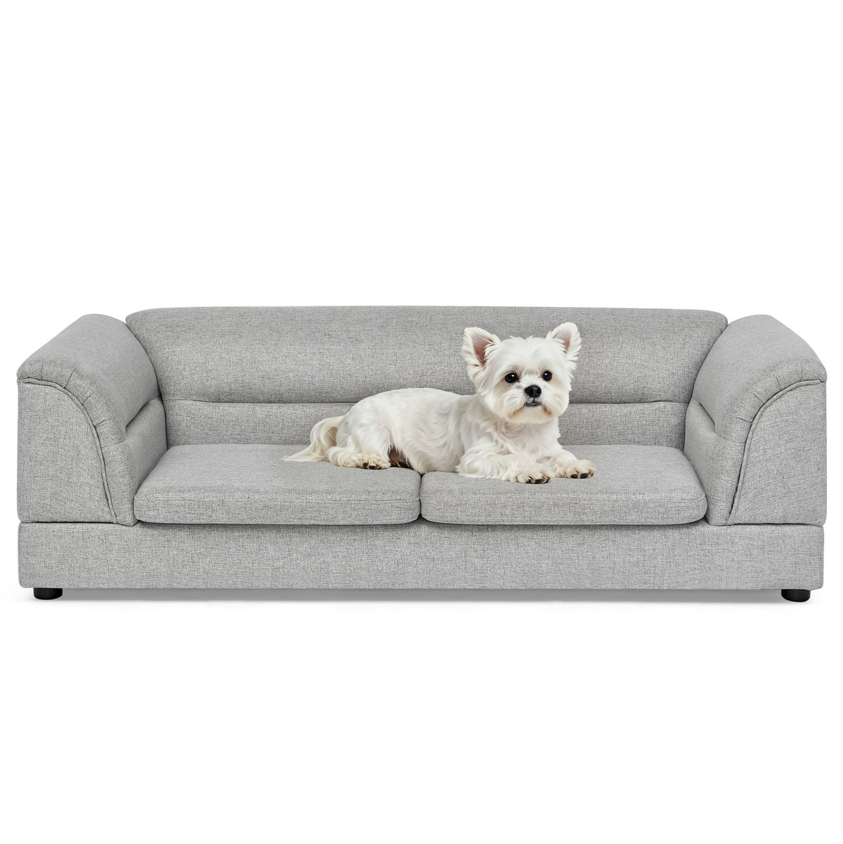 Oversized, Curved Armrest Rectangular Dog Sofa, For Large & Oversized Dogs - Light Gray