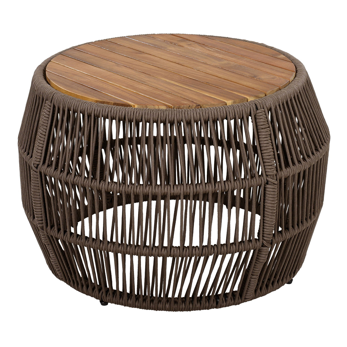 Round Side Table With Rope Frame