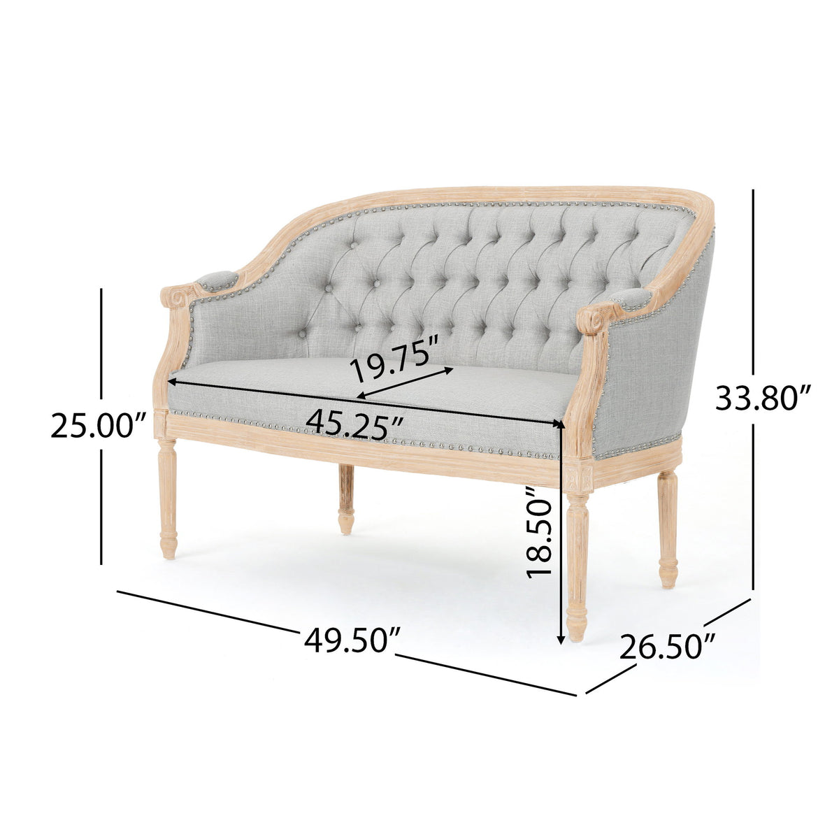 French Country Chesterfield Style Tufted Loveseat