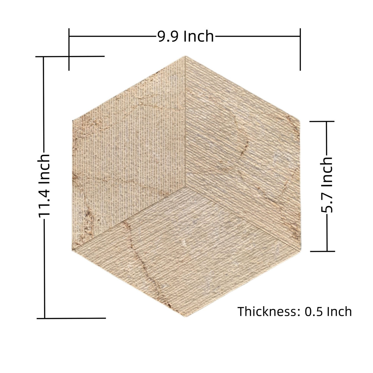 Hexagon Natural Marble Polished Tile For Wall And Floor (Set of 12)