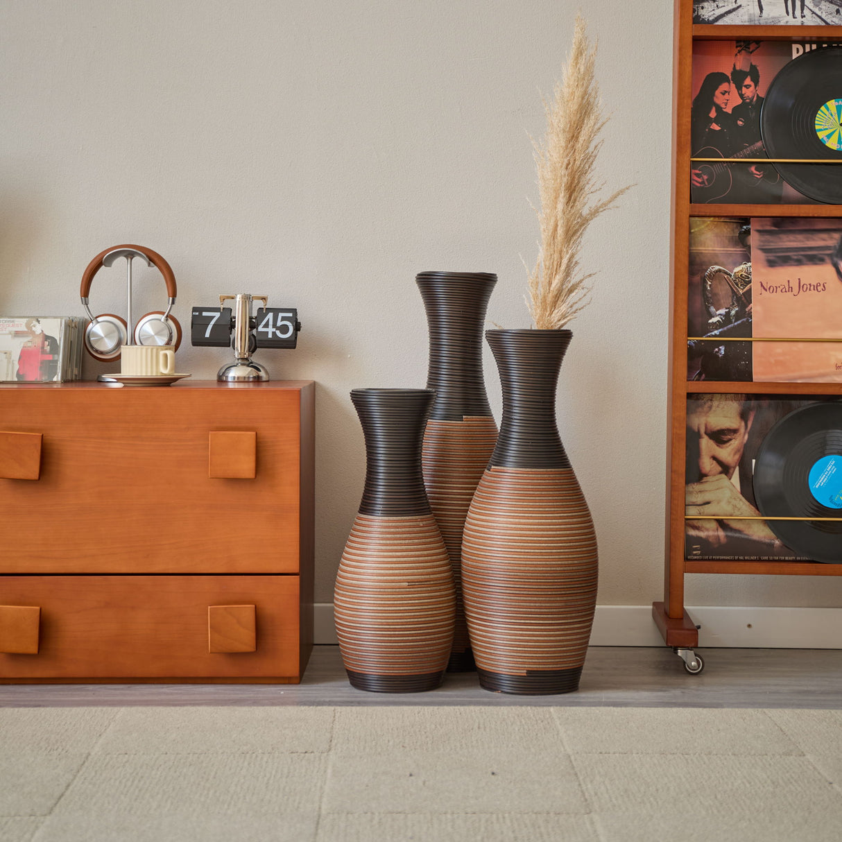 Designer Floor Vases, Large Vases For Home Decor Flooring (Set of 3)
