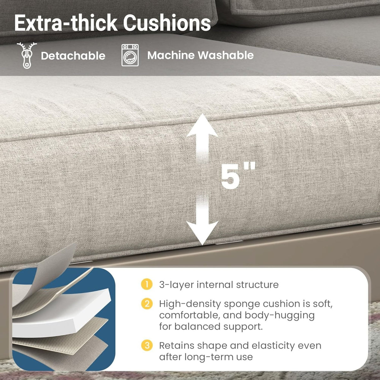 Outdoor Patio Set All-Weather & Thick Cushions