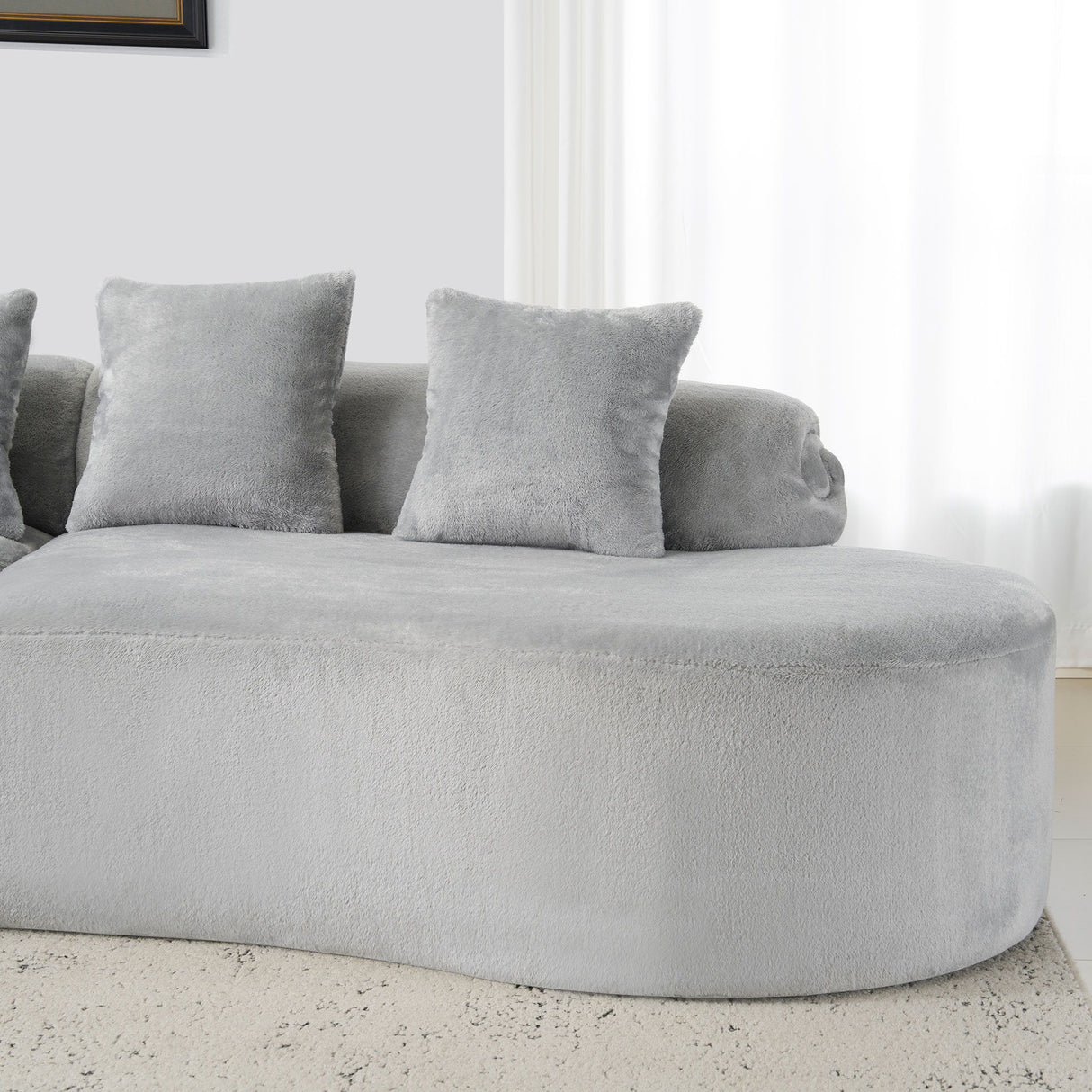 Modern Curved Sofa With Pillows