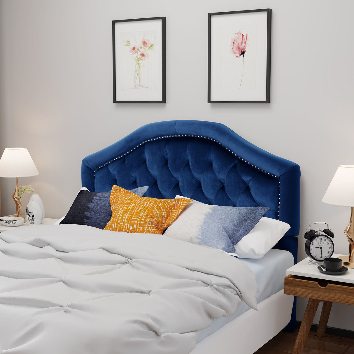 Kaarina - Contemporary Tufted Fabric Headboard