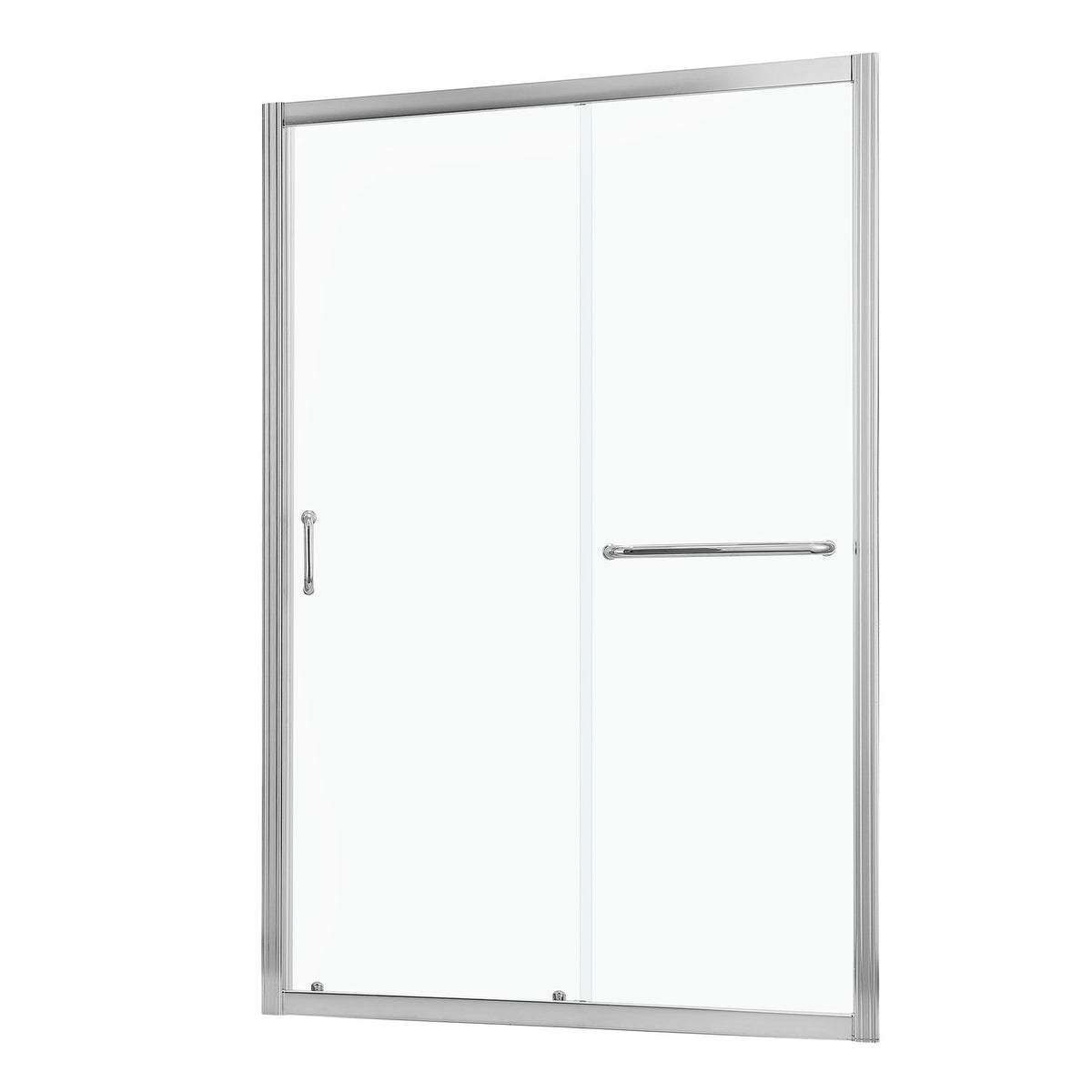 Single Sliding Bypass Shower Enclosure, Tempered Glass - Chrome