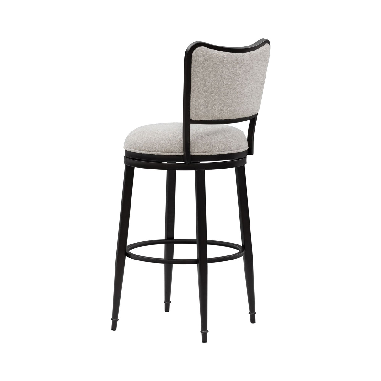 Baxter - Steel Frame Fabric Upholstered Swivel Bar Height Barstool