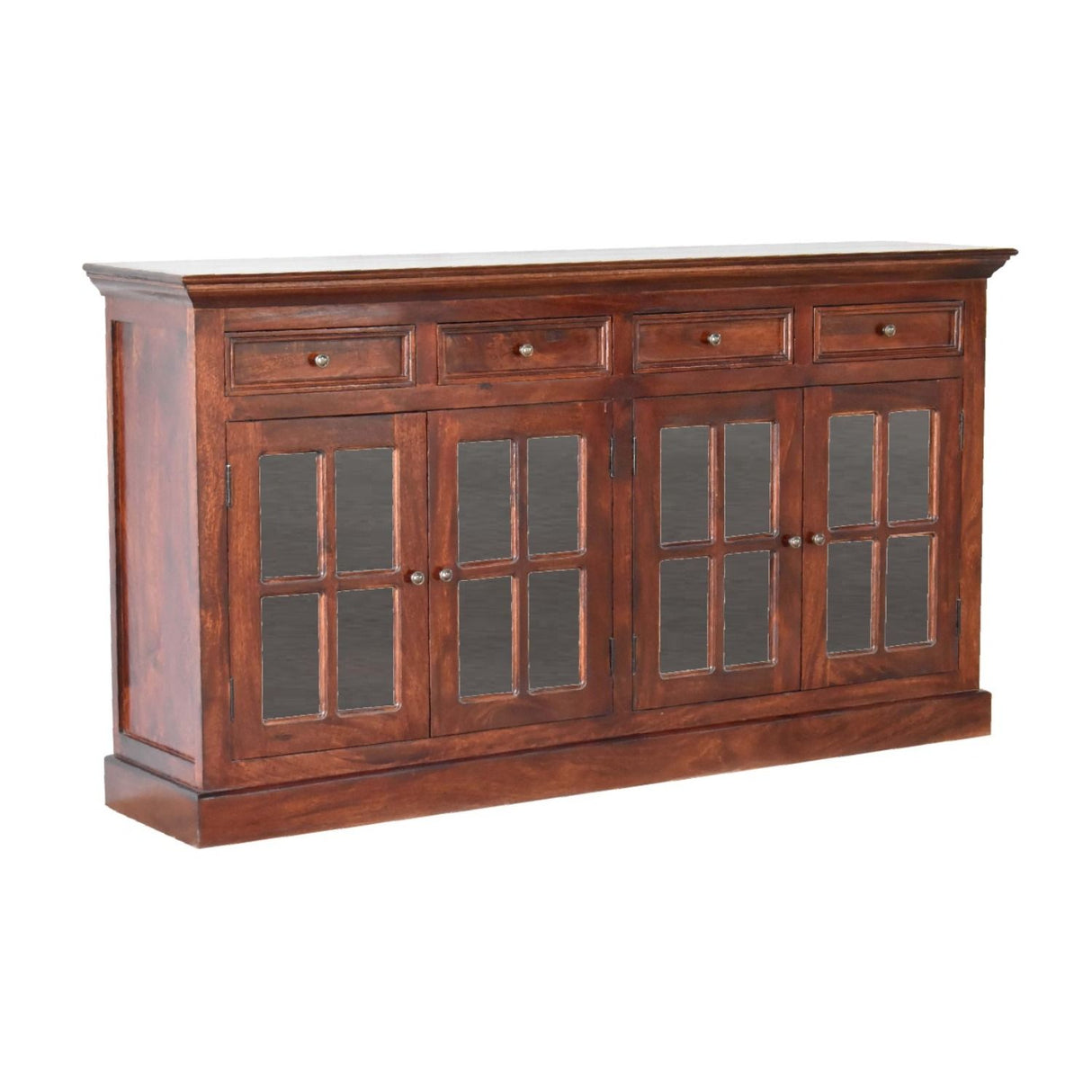 Large Glazed Sideboard Buffet Cabinet Storage Unit Solid Wood 65x35in