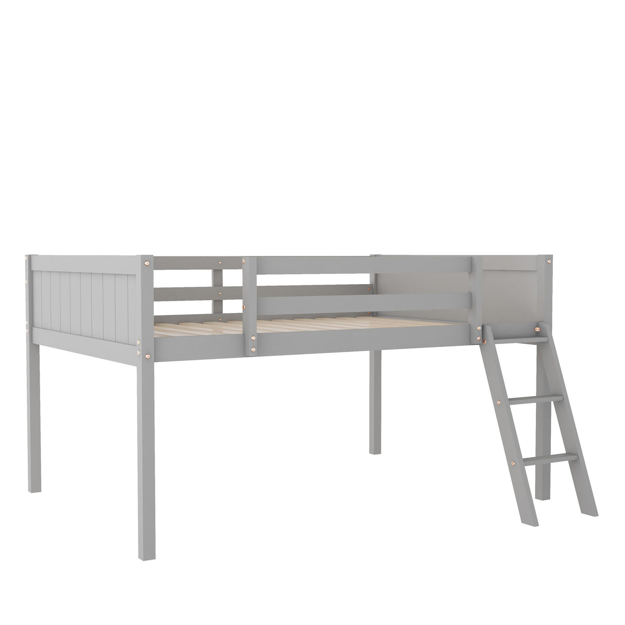 Low Loft Bed With Adjustable Ladder