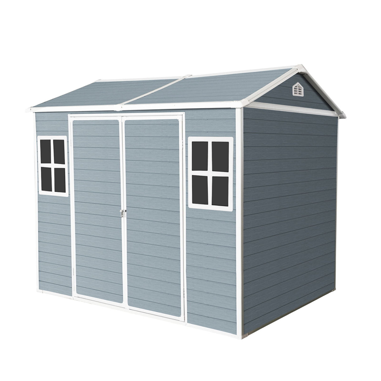 Resin Outdoor Storage Shed Garden Building Waterproof Heavy Duty 8x6.5ft