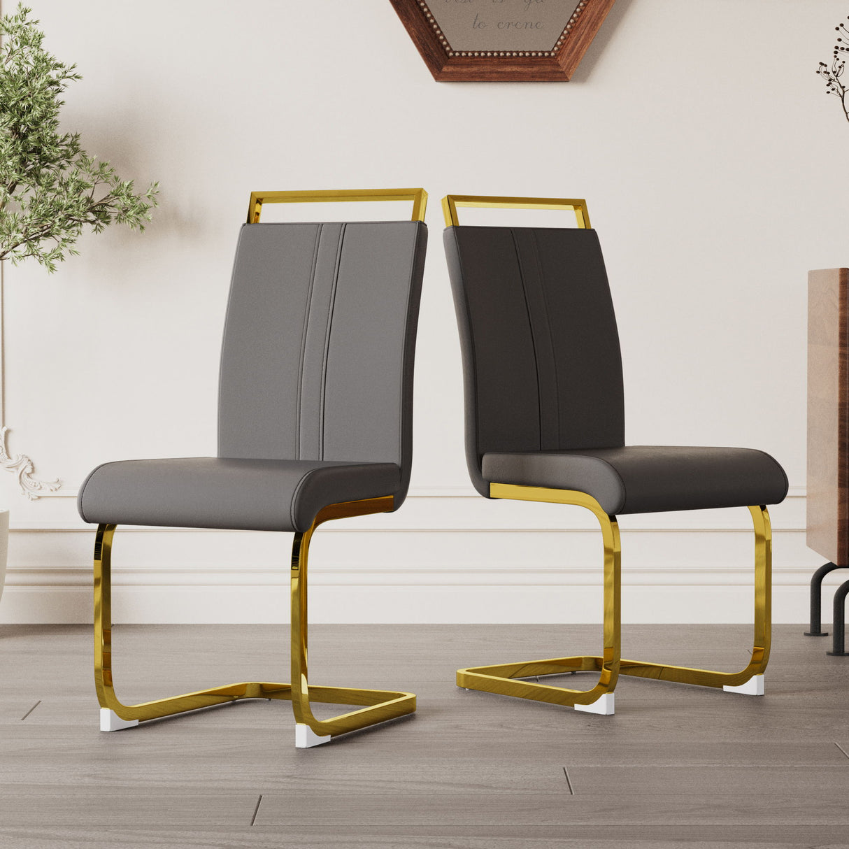 Side Dining Room Chair, Padded Seat High Back