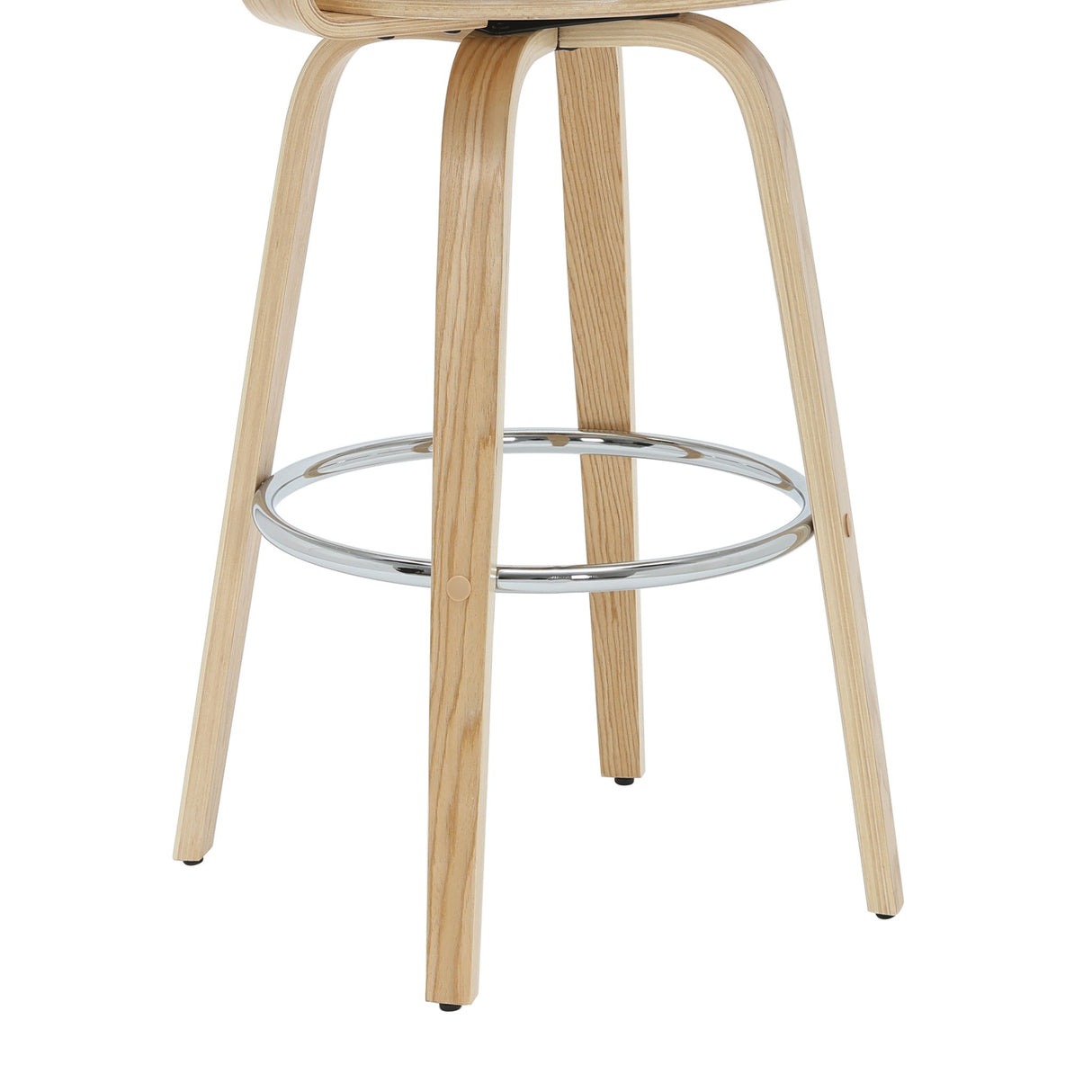 Daxton - Swivel Bar Height Round Back Wood Bar Stool With Faux Leather Seat