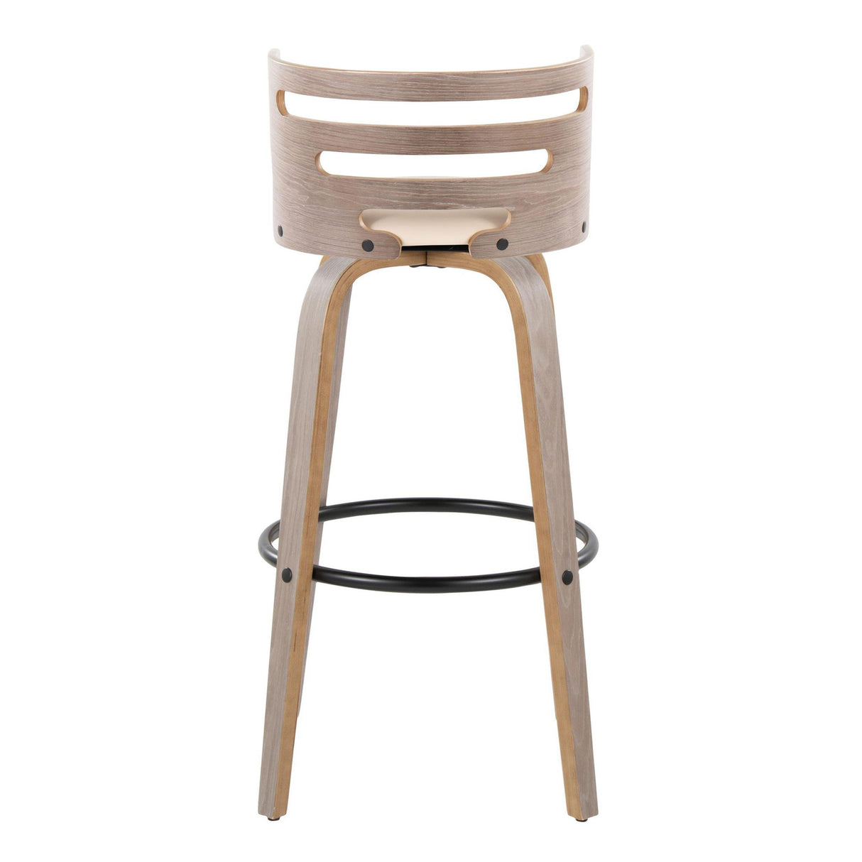 Cosini - Mid Century Modern Fixed Height, Barstool & Swivel And Round Footrest (Set of 2)
