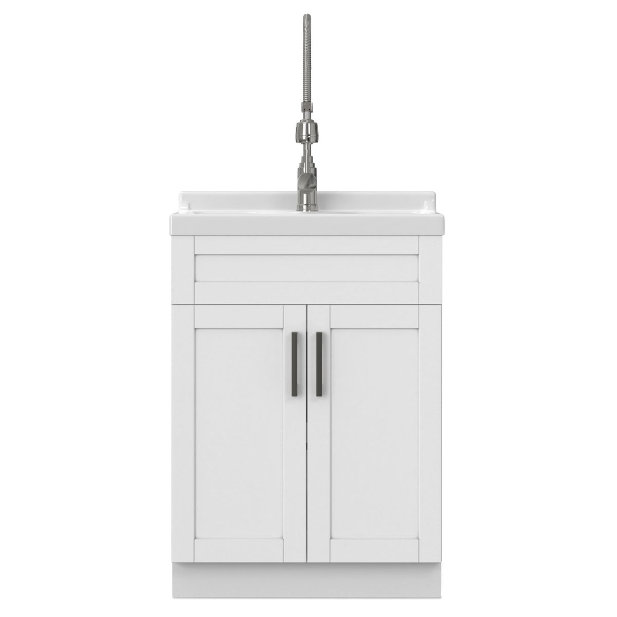 Hennessy - Deluxe Laundry Utility Sink And Cabinet - White