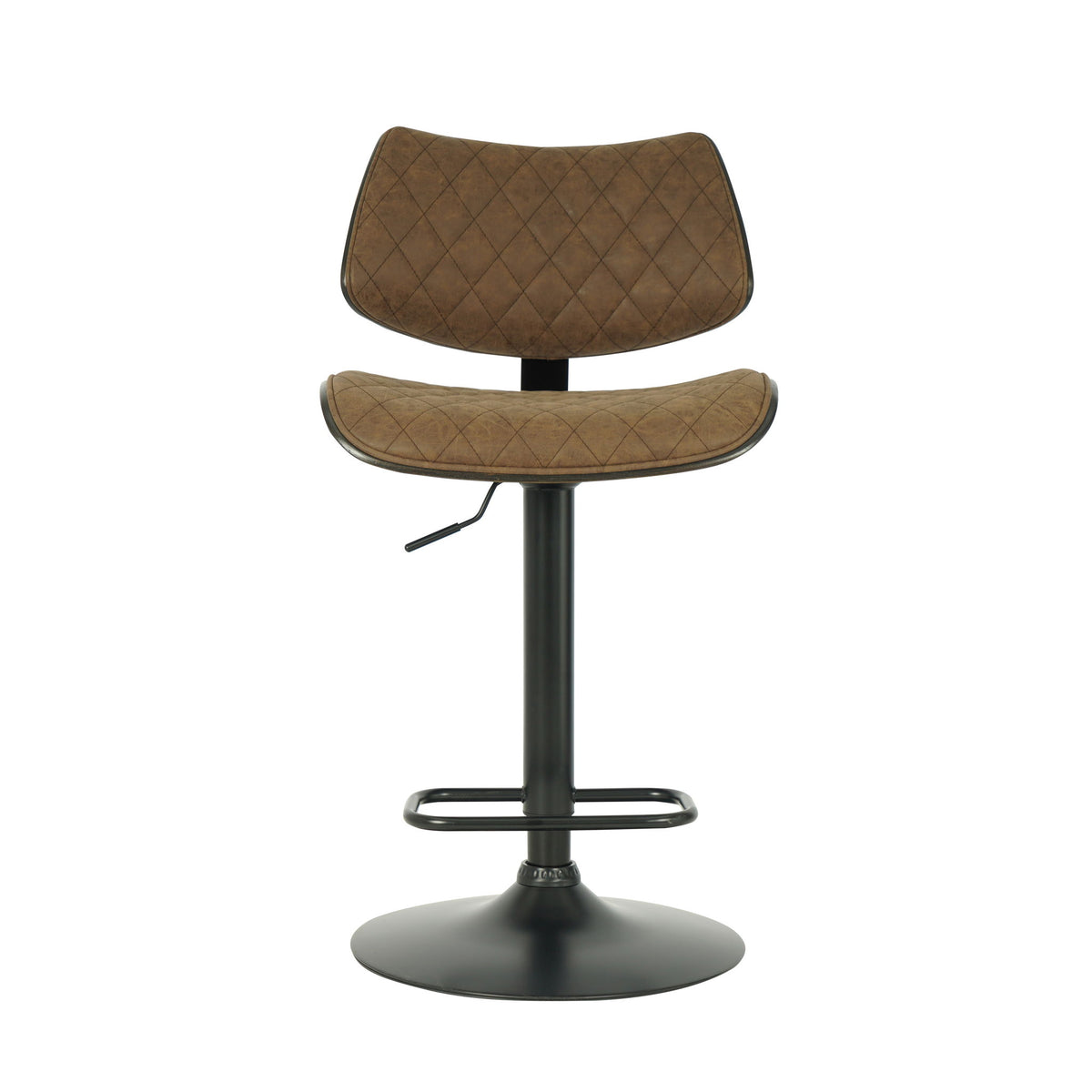 Leland - Adjustable Swivel Bar Stool With Faux Leather Seat