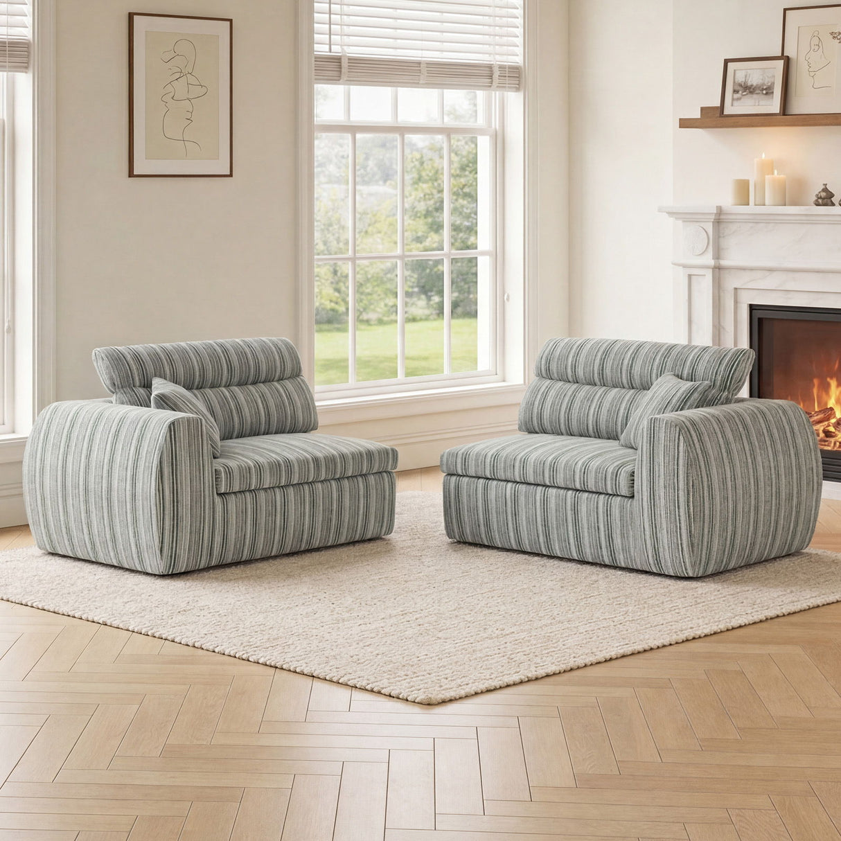3 Seater, Couch With Throw Pillows For Living Room