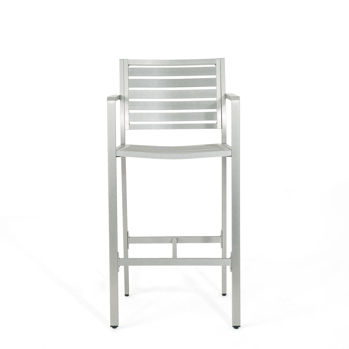 Outdoor Aluminum Rust Proof Barstools (Set of 2) - Silver