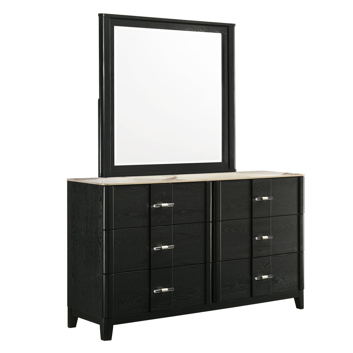 Opel - 6 Drawer Dresser - Black