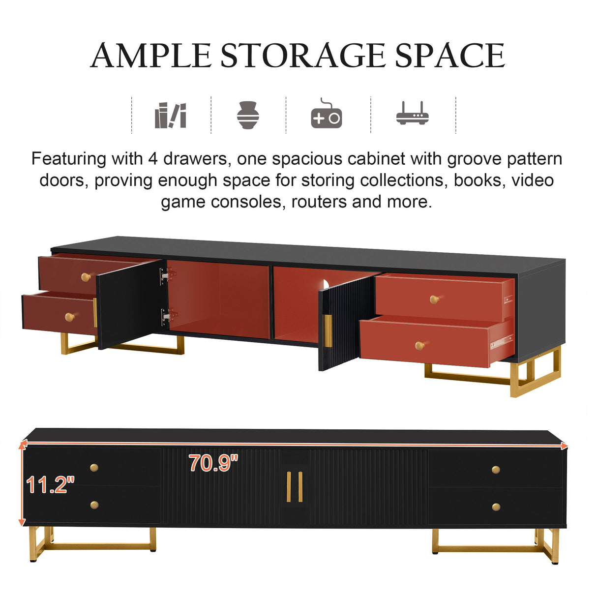 Modern TV Stand With Storage For Living Room