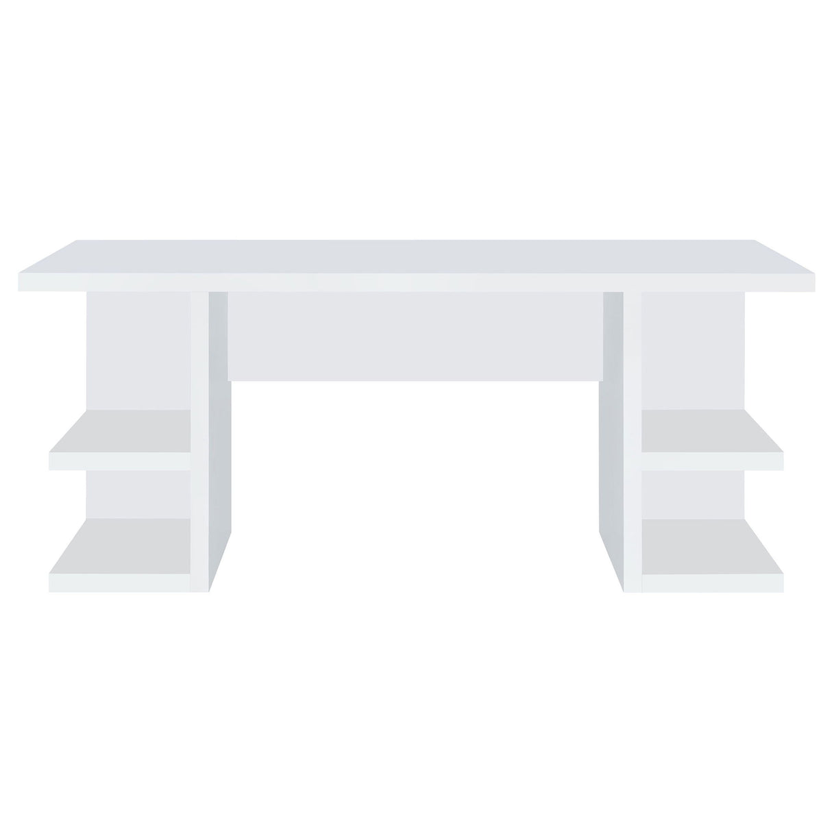 Hannah - 4 Shelf Writing Desk With Open Shelving - White
