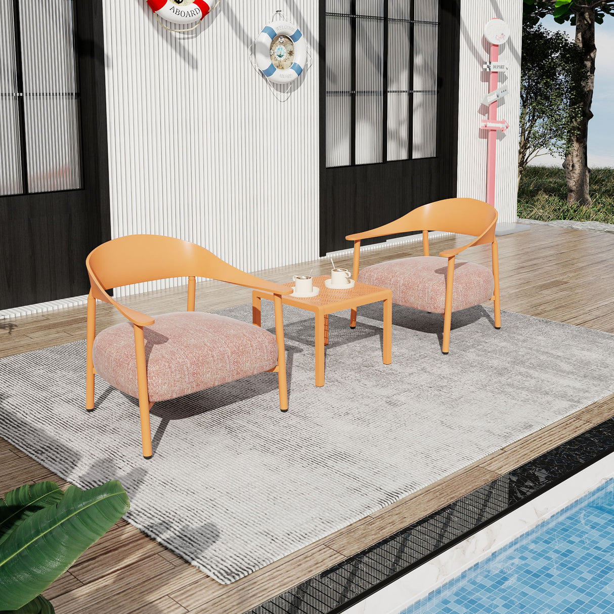 Furniture Set With Seat Cushions, Sturdy And Durable