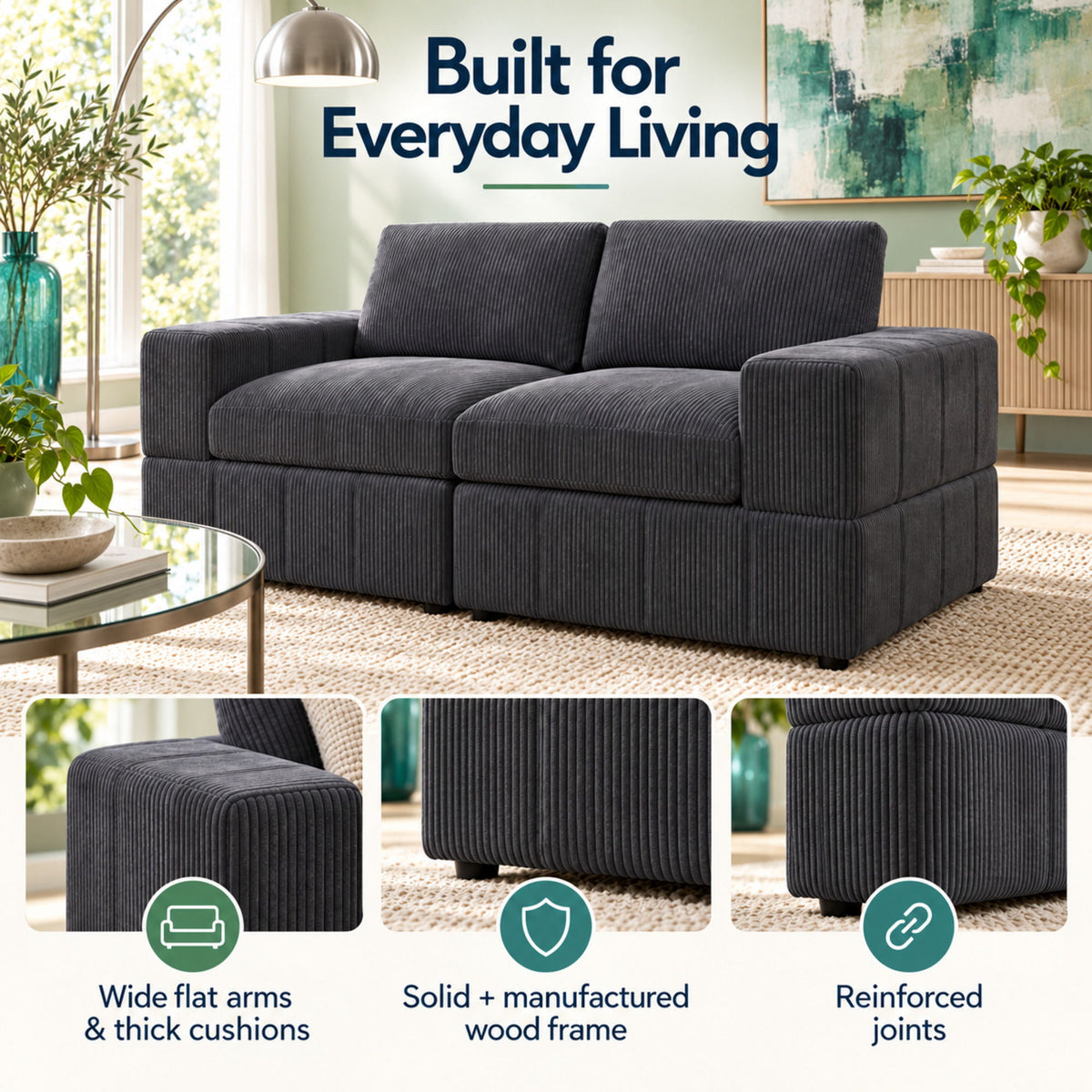 Oversized Modular Loveseat Set