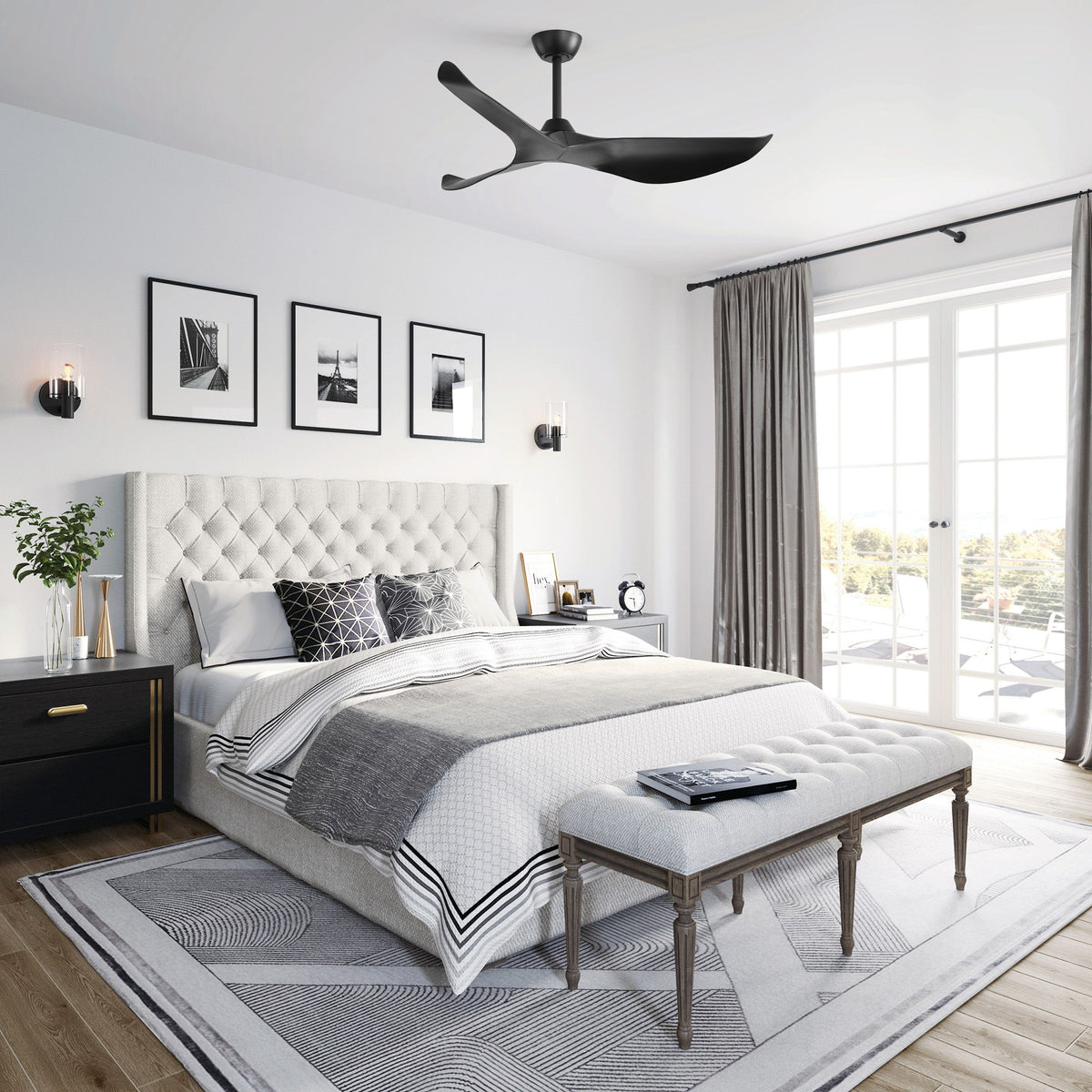38" Ceiling Fan Without Light With DC Motor And Remote Control