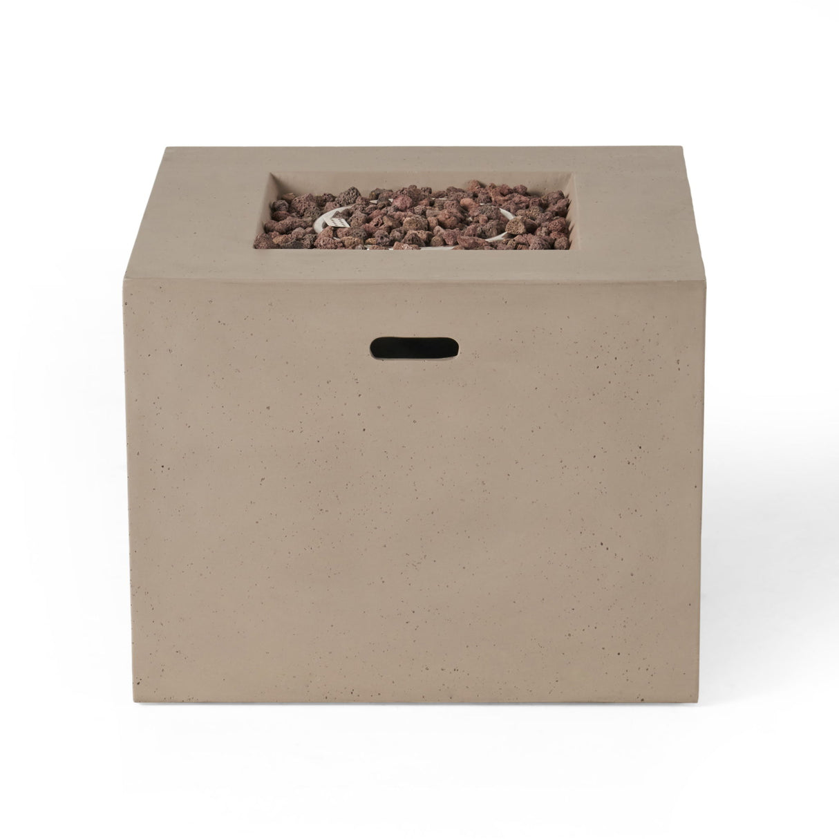 Square Fire Pit 40000 BTU Magnesium Oxide in Gray 31.25in