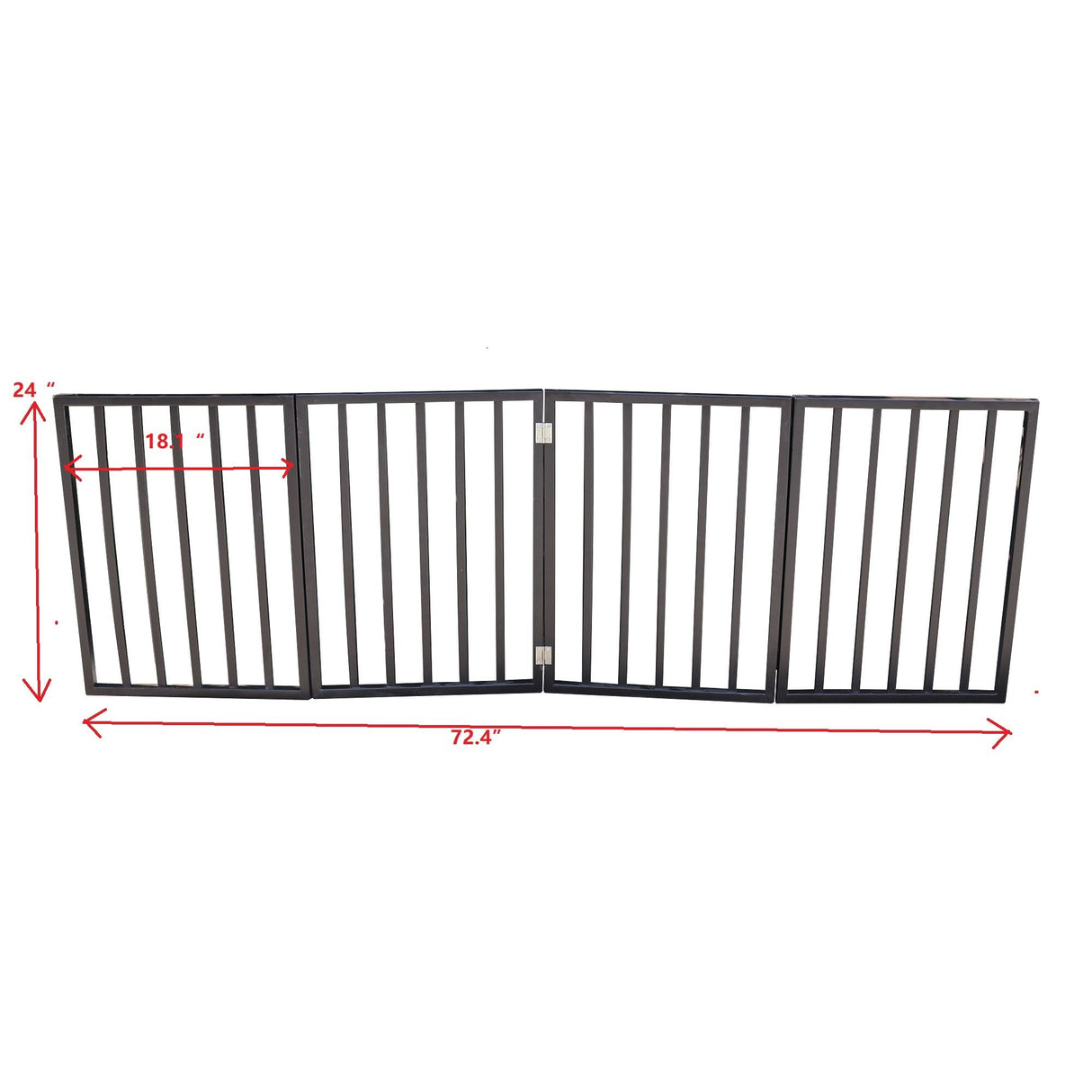Pet Gate Dog Gate For Doorways, Stairs Or House Freestanding, Folding - Dark Brown