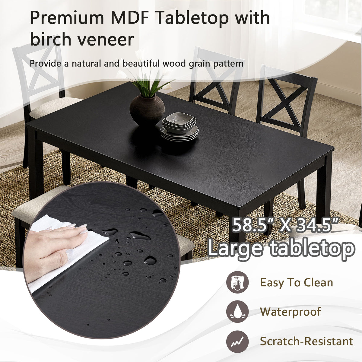 Kitchen Dining Set, Rectangular Dining Table
