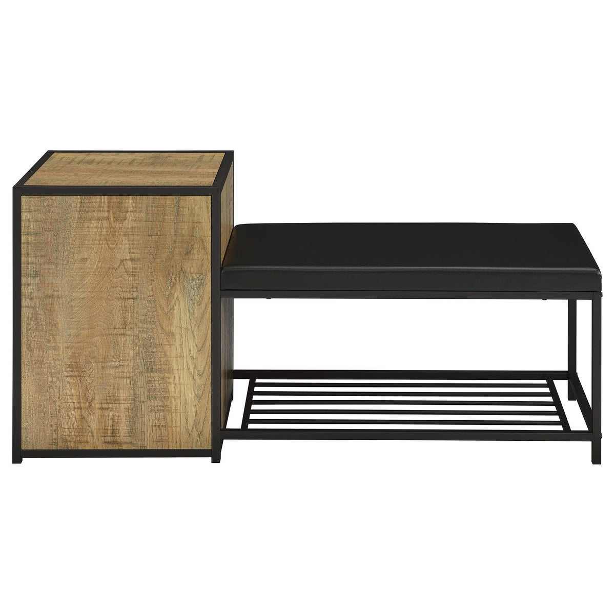Shoe Storage Entryway Bench With Cabinet - Wood