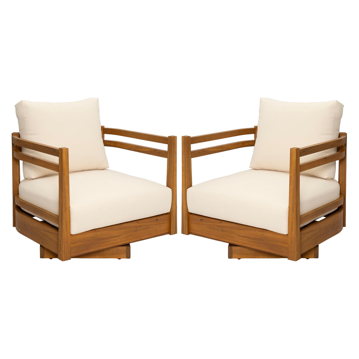 Outdoor Smooth Swivel Chair With Cushions